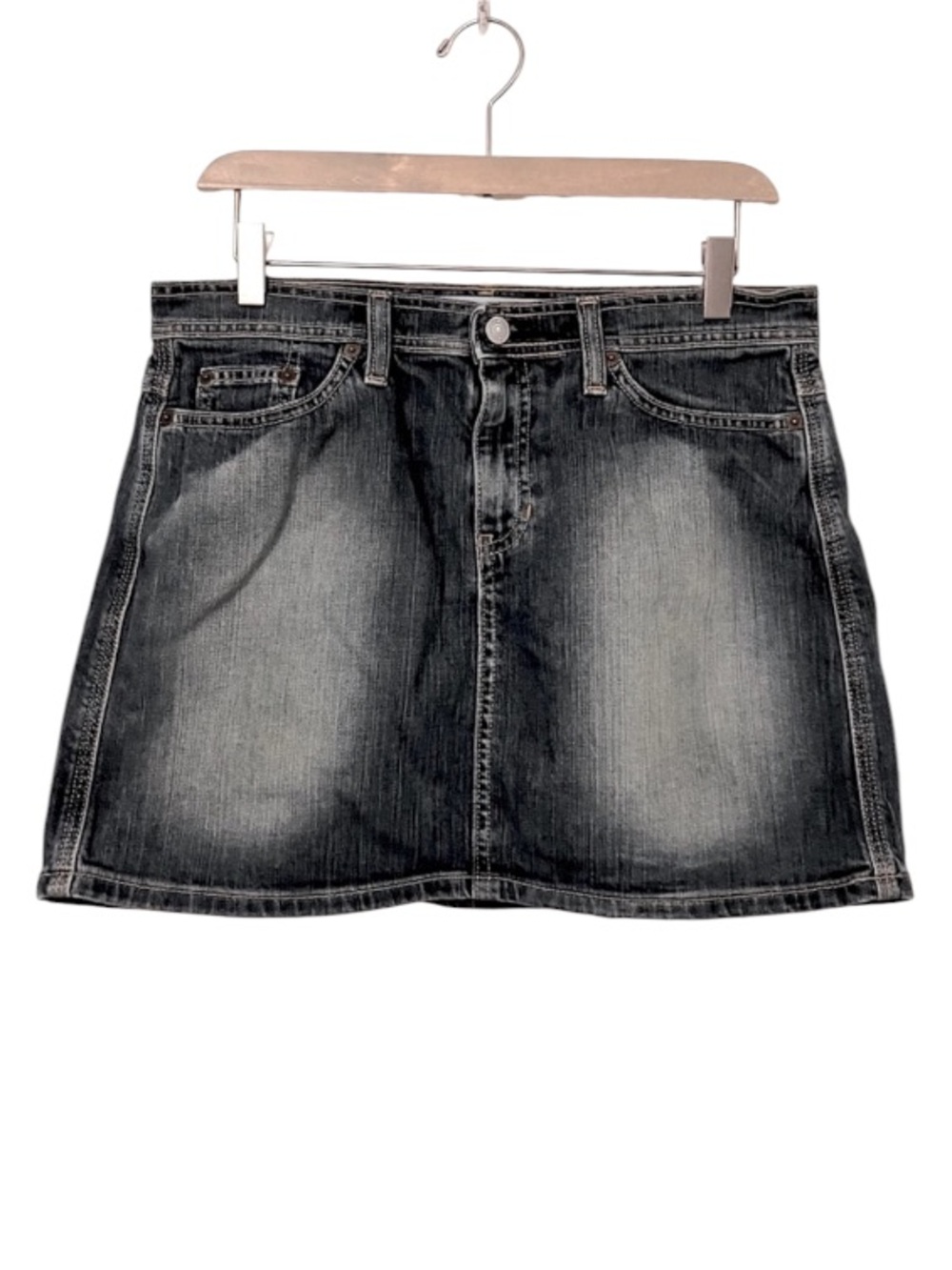 Gap Women’s Faded Distressed Dark Denim Jean Festival Mini Skirt Sz 8